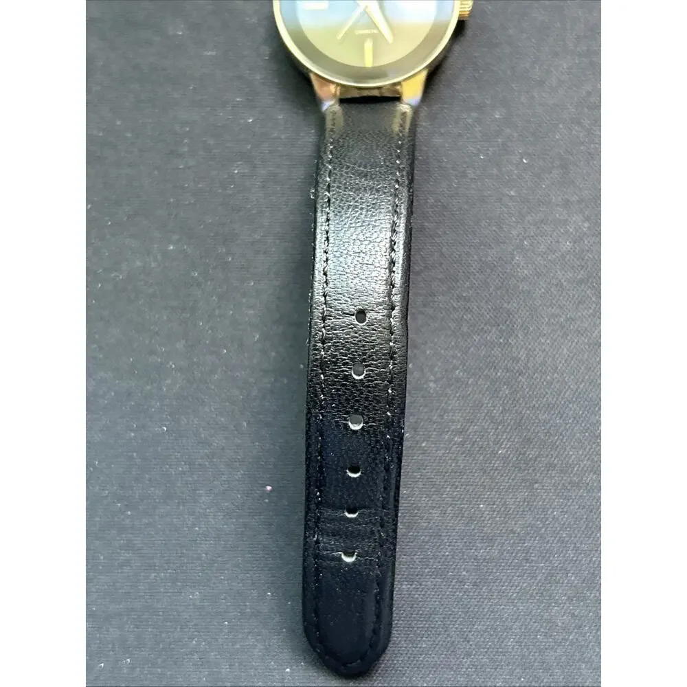 Armitron Gold Tone Case Black Dial And Band Women’s Quartz Watch